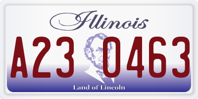 IL license plate A230463