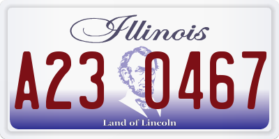 IL license plate A230467