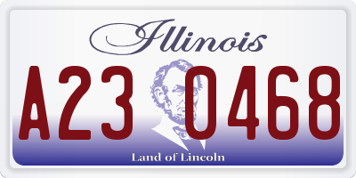 IL license plate A230468