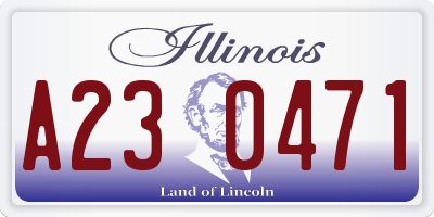 IL license plate A230471