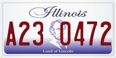 IL license plate A230472