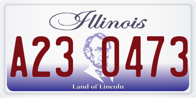 IL license plate A230473