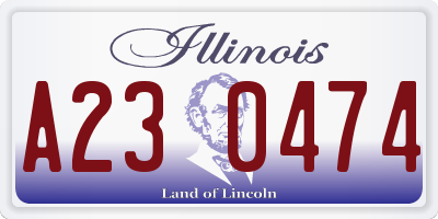 IL license plate A230474