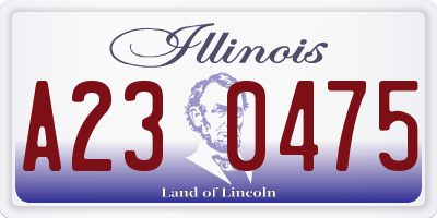 IL license plate A230475