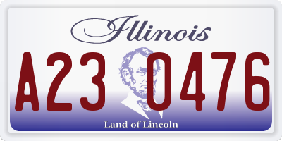 IL license plate A230476