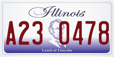 IL license plate A230478