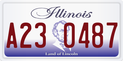 IL license plate A230487