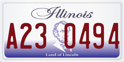 IL license plate A230494