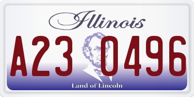 IL license plate A230496