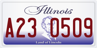 IL license plate A230509