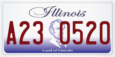 IL license plate A230520