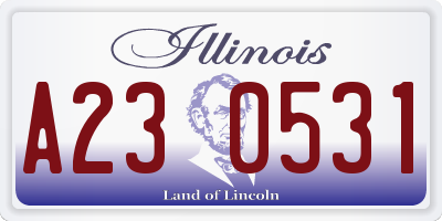 IL license plate A230531