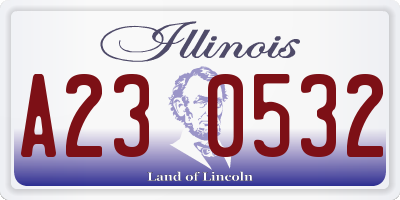 IL license plate A230532