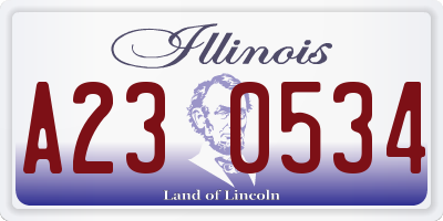 IL license plate A230534