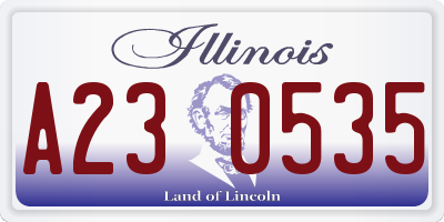 IL license plate A230535