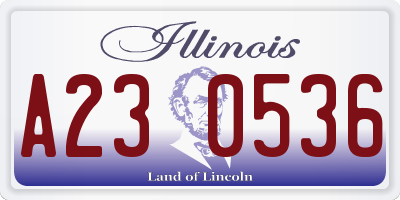 IL license plate A230536