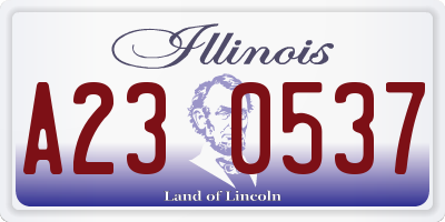 IL license plate A230537