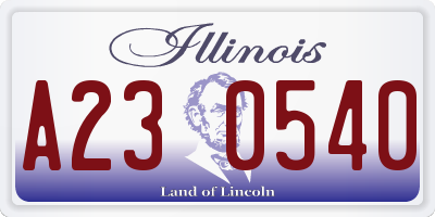 IL license plate A230540