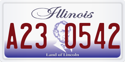 IL license plate A230542