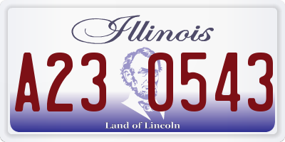 IL license plate A230543