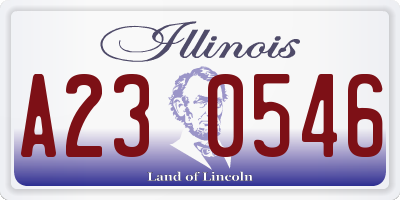 IL license plate A230546
