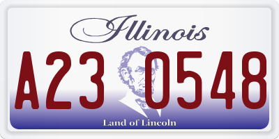 IL license plate A230548