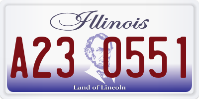 IL license plate A230551