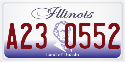 IL license plate A230552