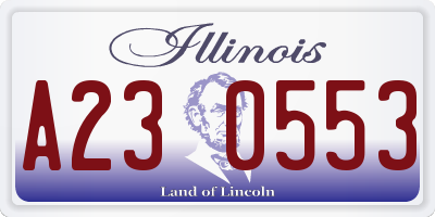 IL license plate A230553
