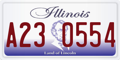 IL license plate A230554