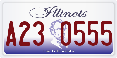 IL license plate A230555