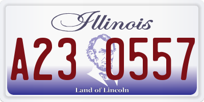 IL license plate A230557