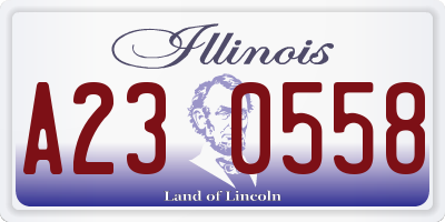 IL license plate A230558