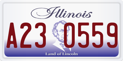 IL license plate A230559