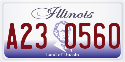 IL license plate A230560