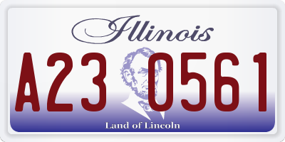 IL license plate A230561