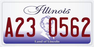 IL license plate A230562