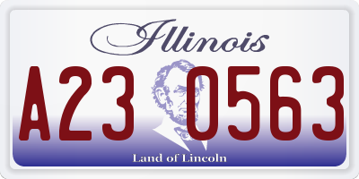 IL license plate A230563