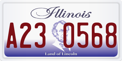 IL license plate A230568