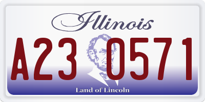 IL license plate A230571