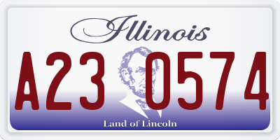 IL license plate A230574