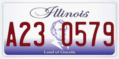 IL license plate A230579
