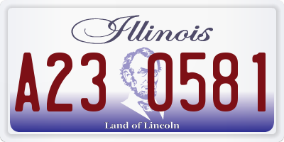 IL license plate A230581