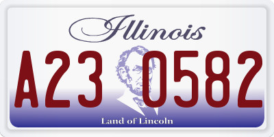IL license plate A230582