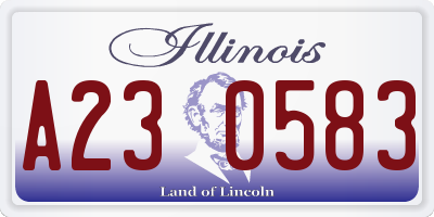 IL license plate A230583