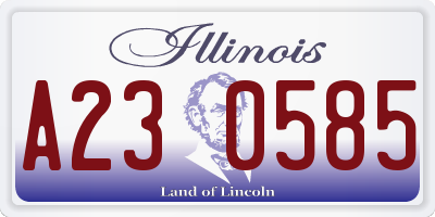 IL license plate A230585