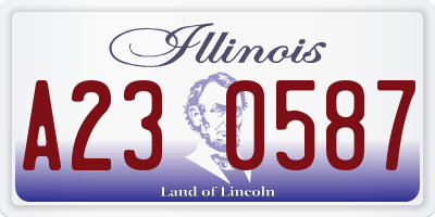 IL license plate A230587
