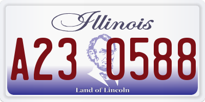 IL license plate A230588