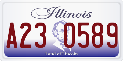 IL license plate A230589