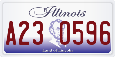 IL license plate A230596
